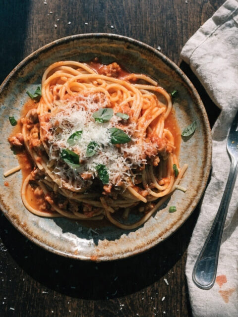 Sphagetti na talerzu